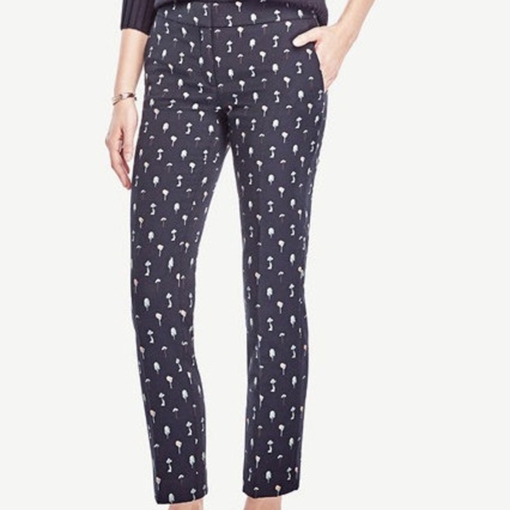 Ann Taylor Ankle Pants Tree Jacquard Devin Fit NWT